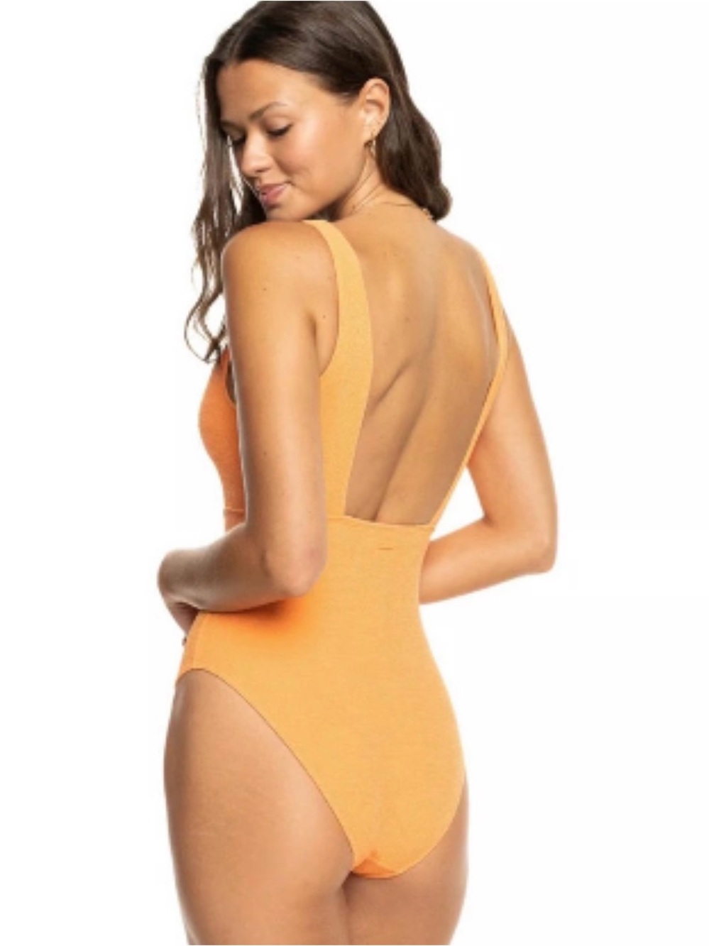 Roxy Cutout Knot Front One-Piece Swimsuit in Orange - Picture 2 of 4